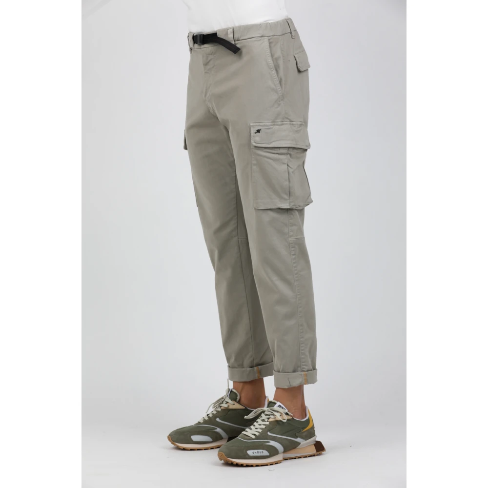 Mason's Cargo Bouclé Broek met Verstelbare Riem Gray Heren