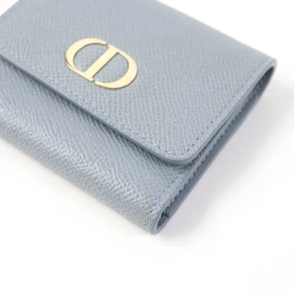 Dior Vintage Pre-owned Leather wallets Blue Dames