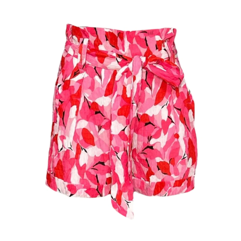 Molly Bracken Polyester Shorts met bijpassende riem Red Dames