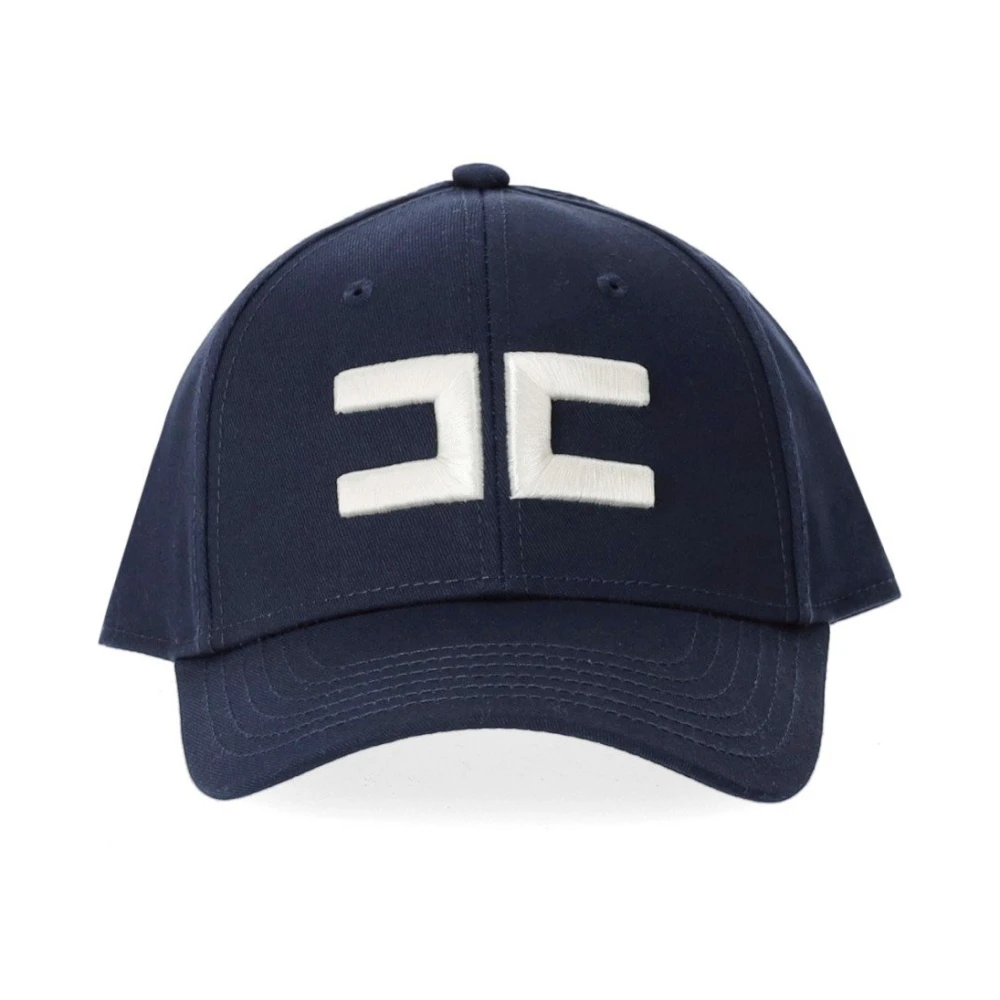 Elisabetta Franchi Blauwe Baseballpet met Geborduurd Logo Blue Dames
