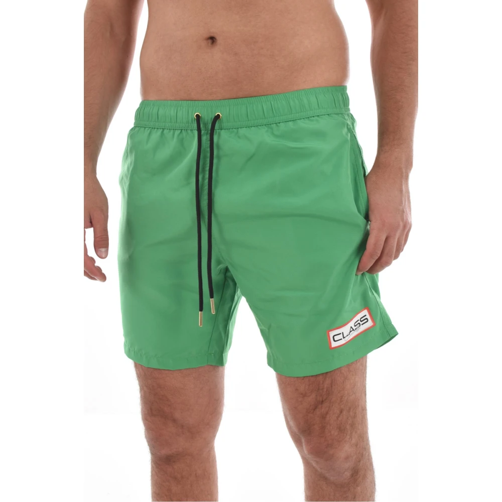 Cavalli Class Groene Logo Print Zwembroek Green Heren