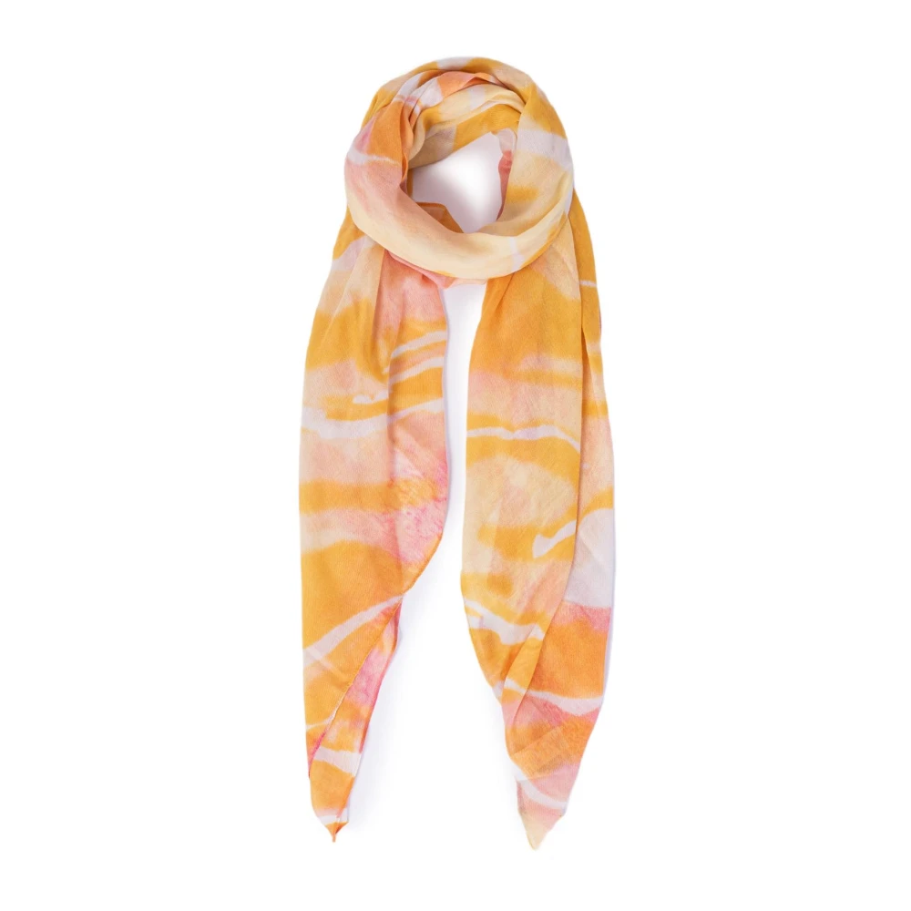 Pieces Oranje Tie-Dye Sjaal voor Vrouwen Orange Dames