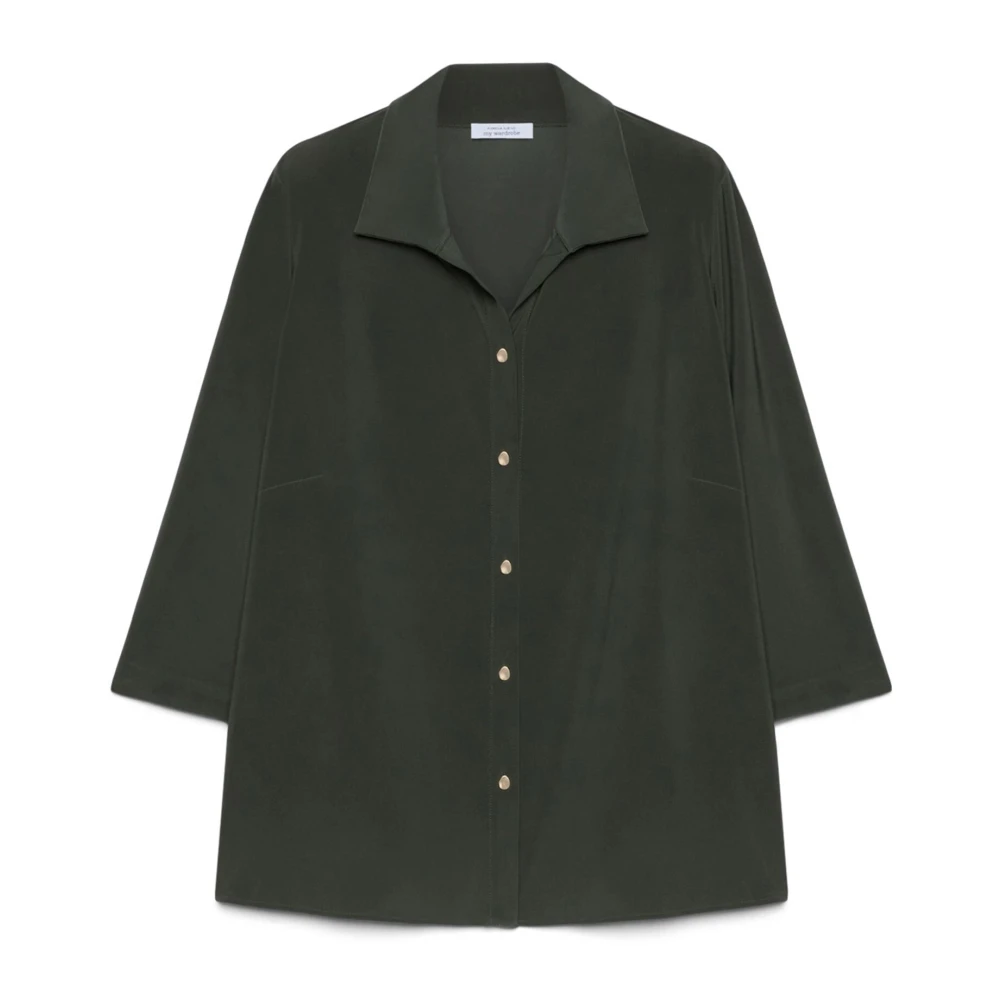 Fiorella Rubino Femme Vert - Chemise En Jersey Avec Col - Blouses Et Chemises - Taille: 42 Fr