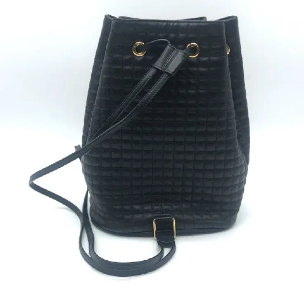 Celine Vintage Pre-owned Leather shoulder-bags Black Dames