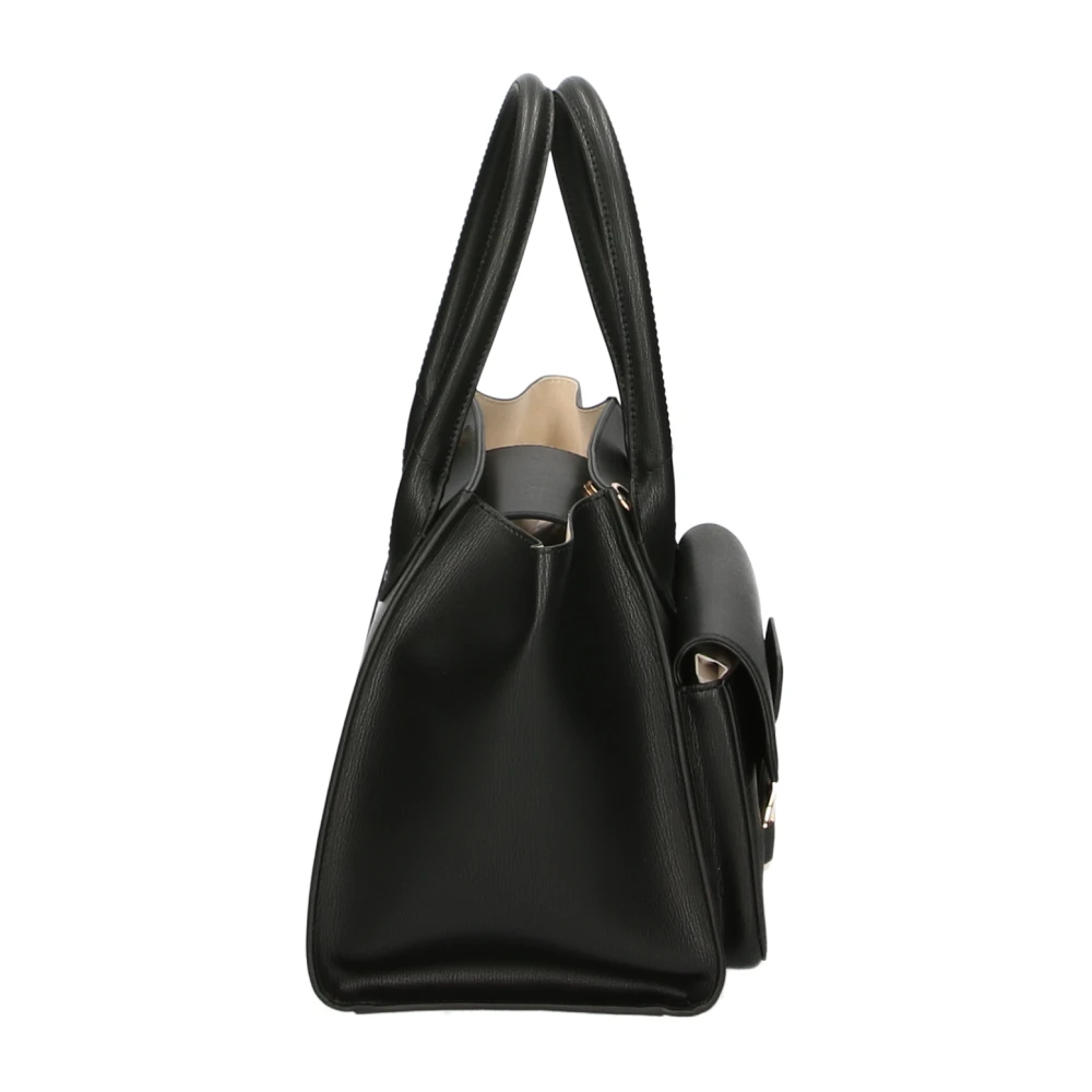 Love Moschino Zwarte vegan leren handtas met gouden details Black Dames