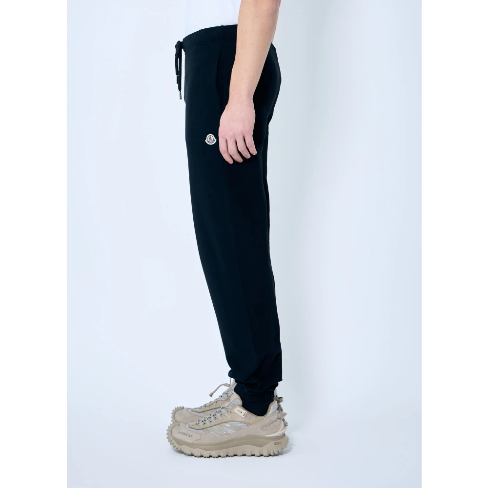 Moncler Logo Track Pant met elastische zoom Black Heren