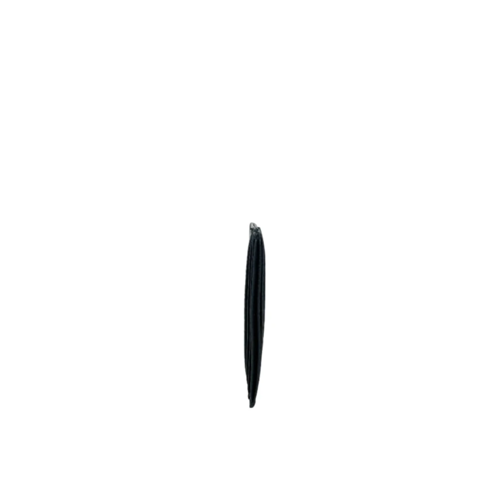 Emporio Armani Zwarte leren portemonnee en kaarthouder Black Unisex