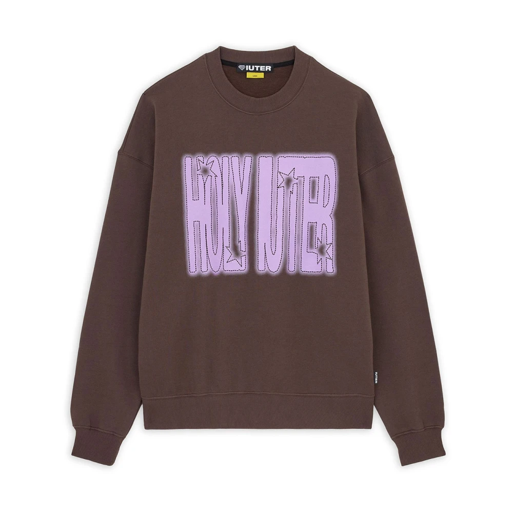 Iuter Katoenen Crewneck Sweaters Brown Heren