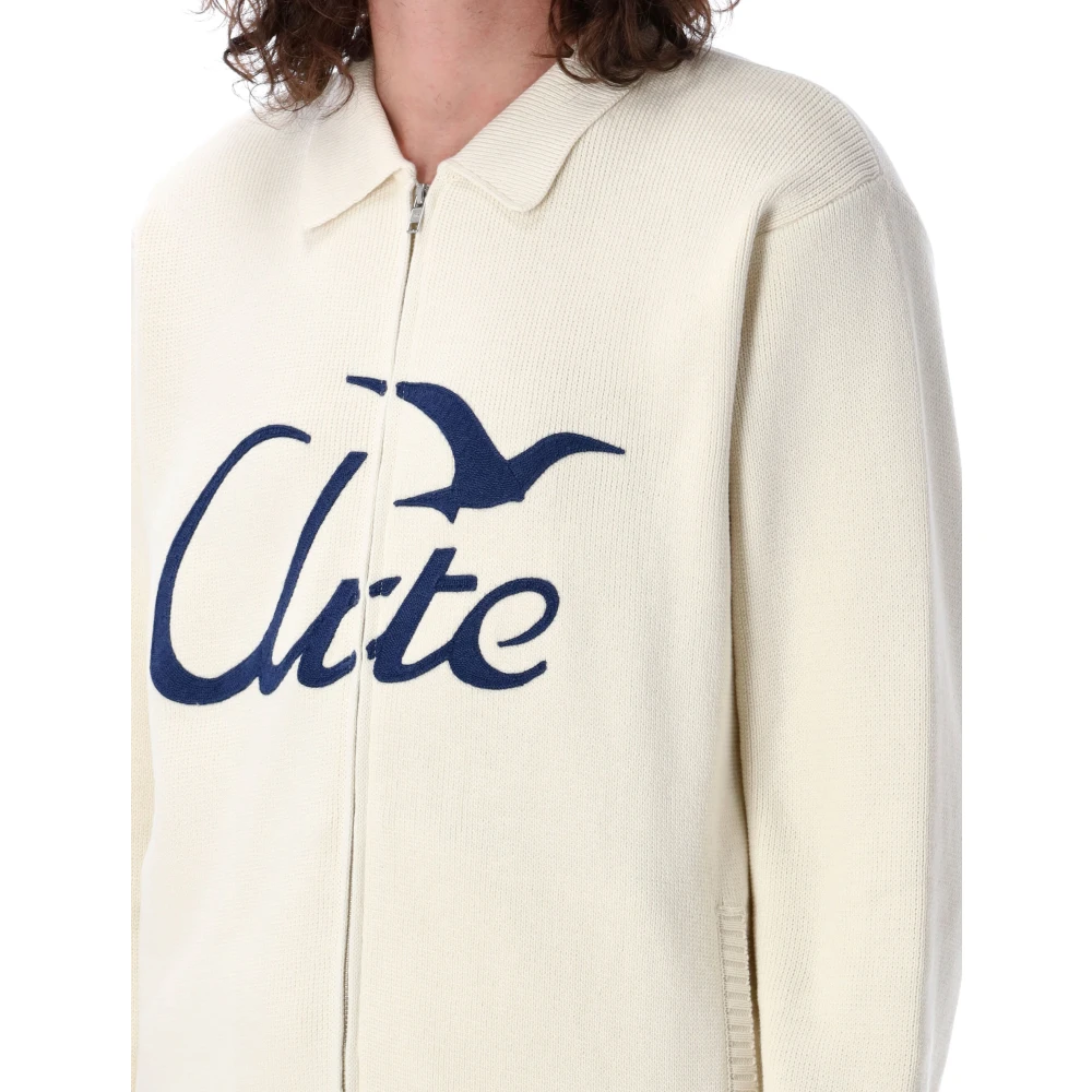Arte Antwerp Stijlvolle Gebreide Rits Logo Trui White Heren