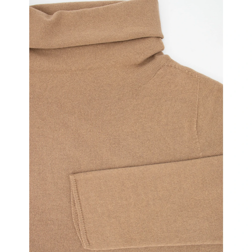 Le Tricot Perugia Elegant Turtleneck Jumper Brown Dames