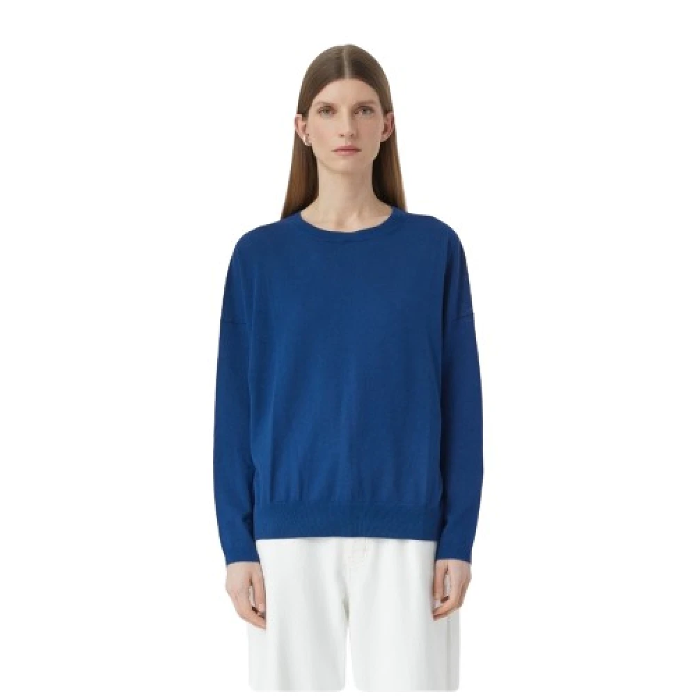 Closed Fijngebreide Jersey Top Blue Dames