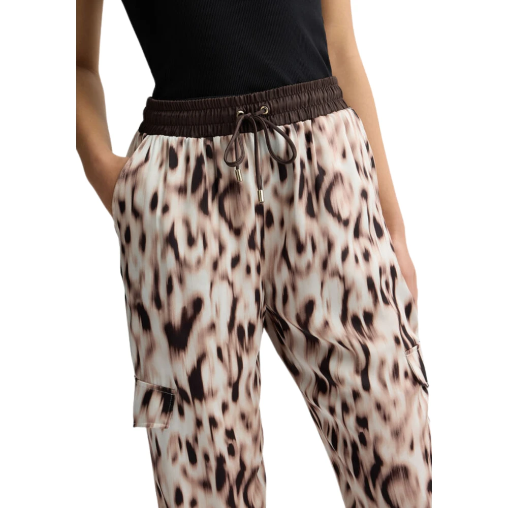 Liu Jo Dierenprint Satijnen Jogger Broek Multicolor Dames