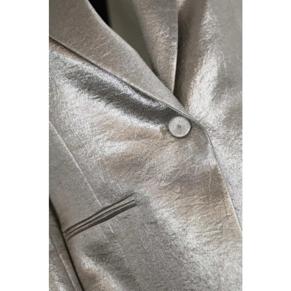 PATRIZIA PEPE Metallic Blazer voor vrouwen Gray Dames