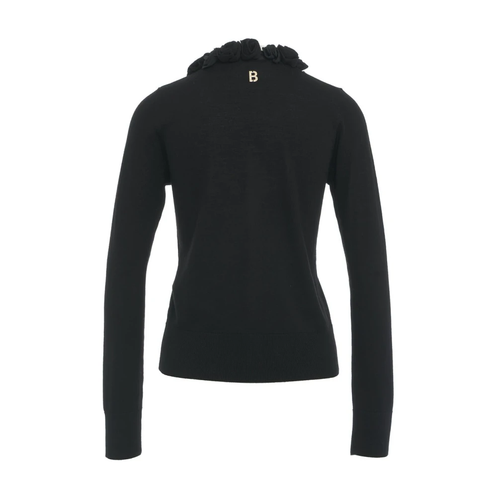 Blugirl Zwarte Gebreide Vest met Rozenapplicaties Black Dames
