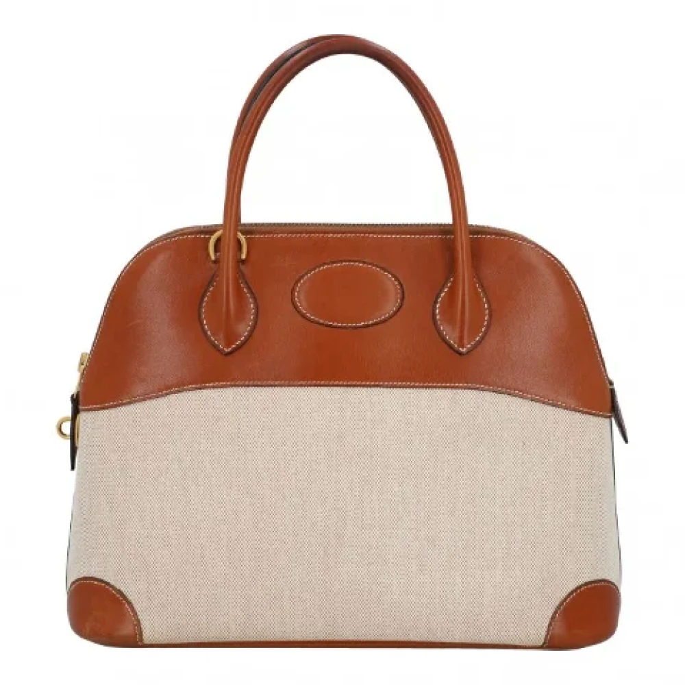 Hermès Vintage Pre-owned Leather handbags Beige Dames