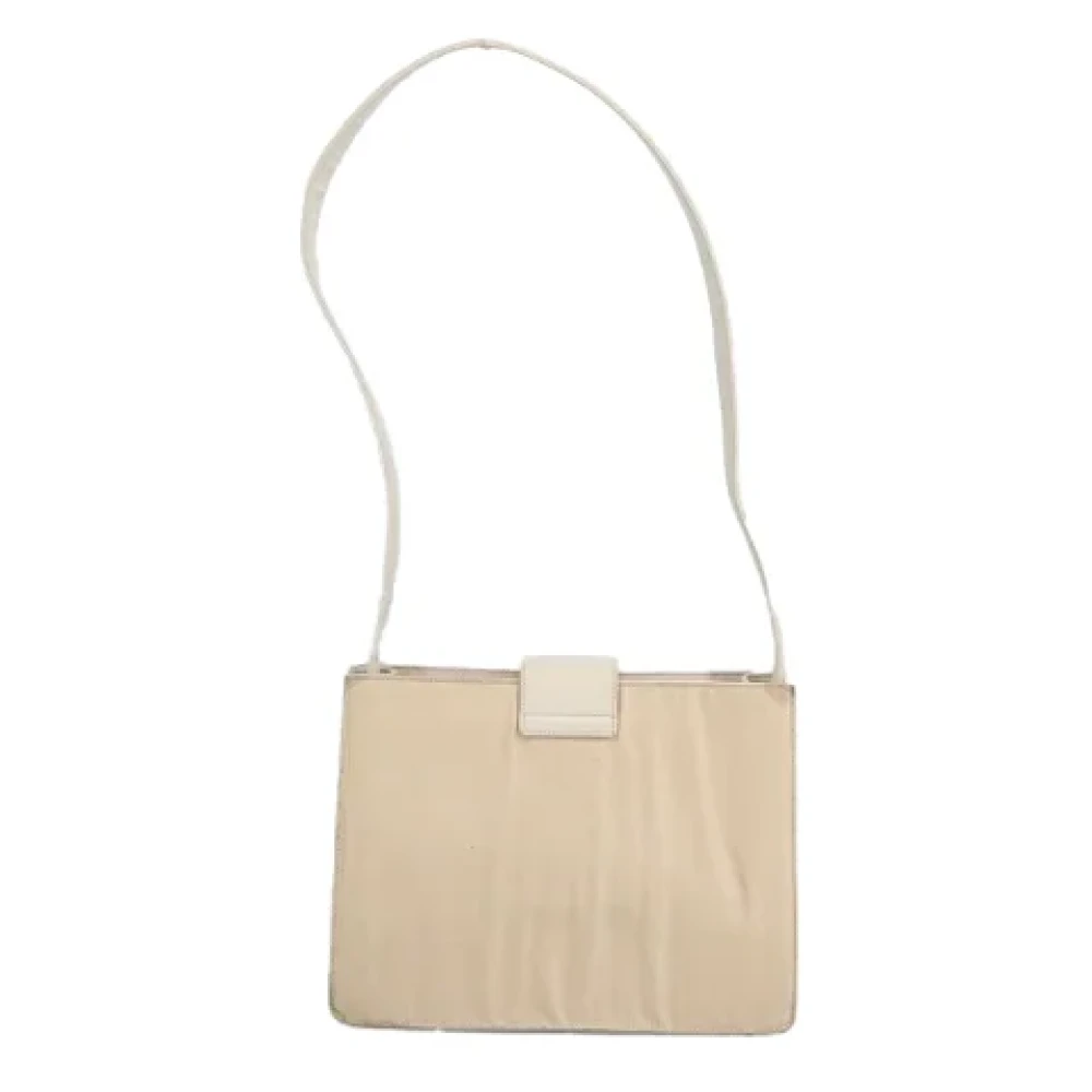 Prada Vintage Pre-owned Leather shoulder-bags Beige Dames