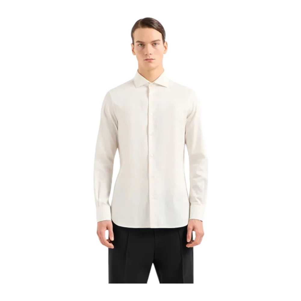 Emporio Armani Lange mouwen overhemd White Heren