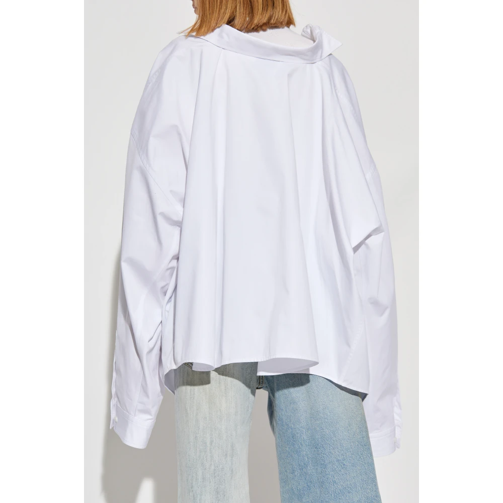 Balenciaga Oversized shirt met zak White Dames