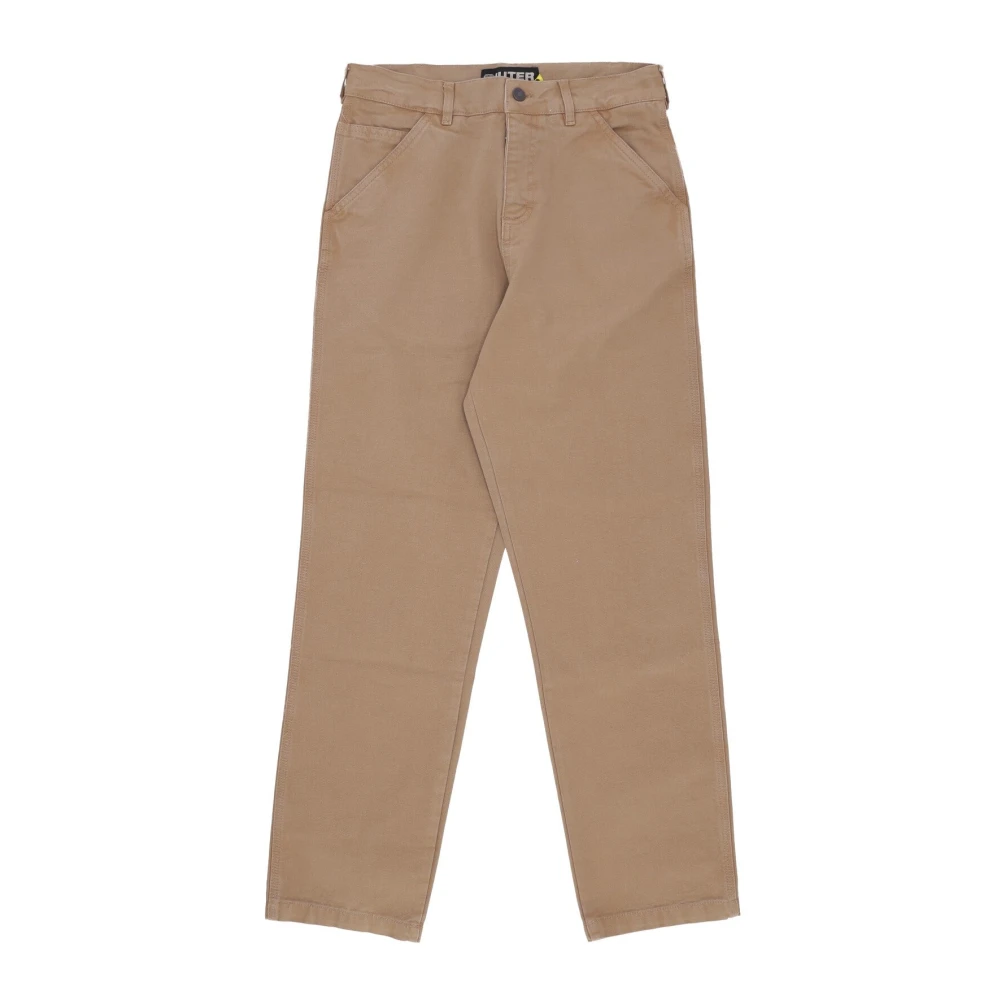 Iuter Canvas Katoen Casual Chinos Broek Beige Heren