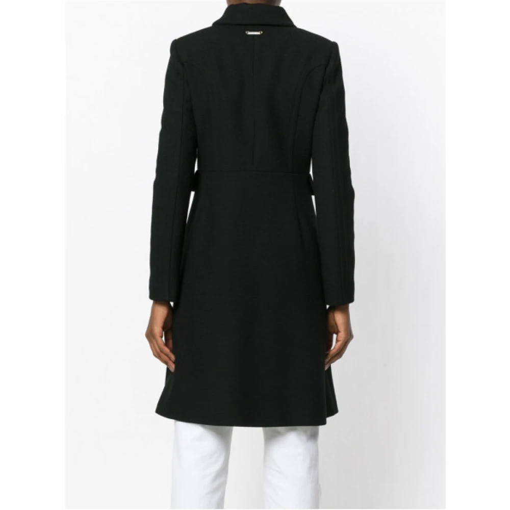 Twinset Klassieke wollen en katoenen jas Black Dames