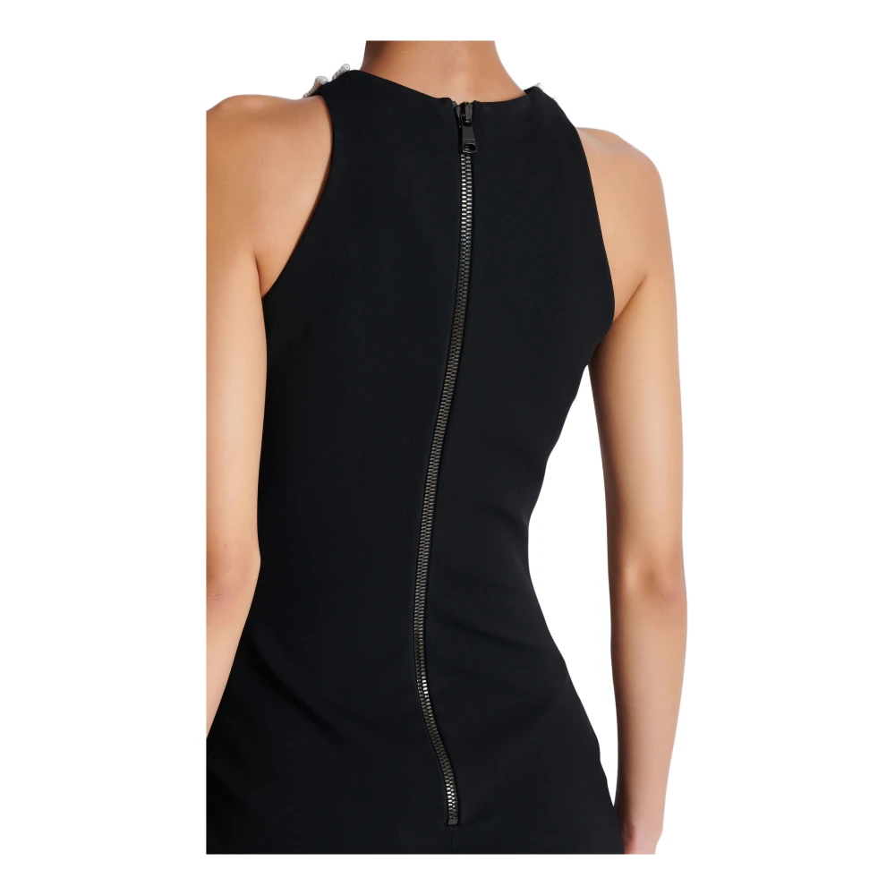 Balmain Lange geborduurde jurk met gezichtsmotief Black Dames