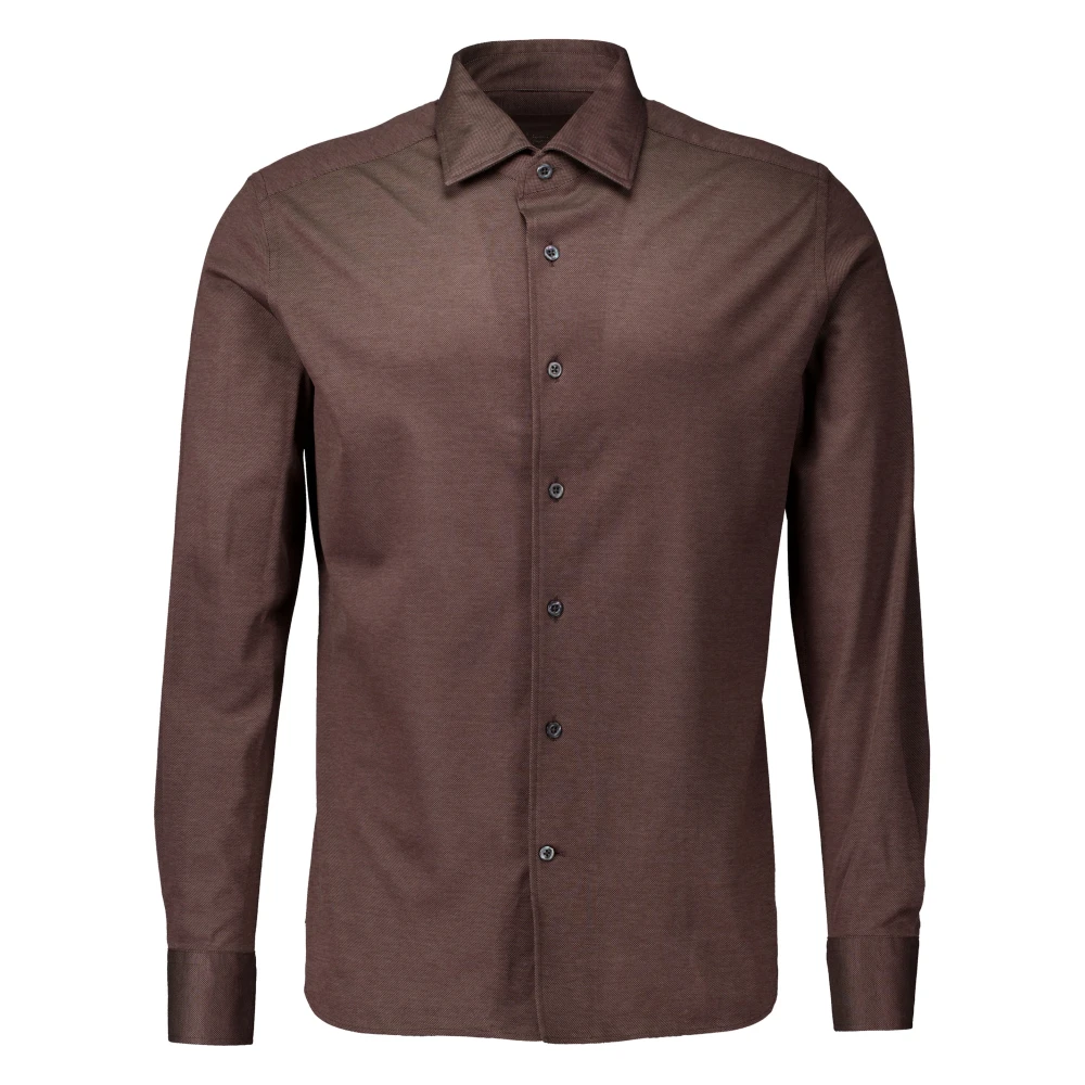 Corneliani Bruine Overhemd Lange Mouw Brown Heren