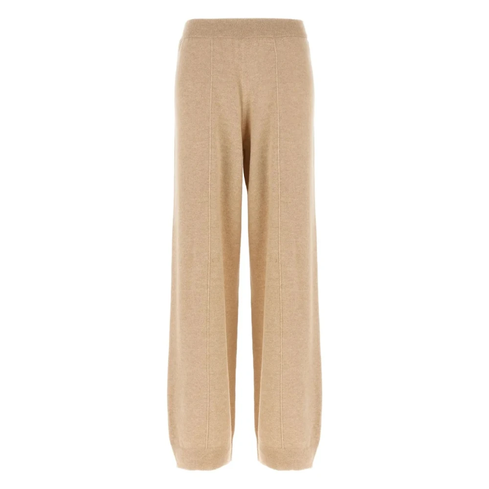 Fabiana Filippi Women's Beige Wide Trousers, 2XS, Knit Wide-Leg Trousers