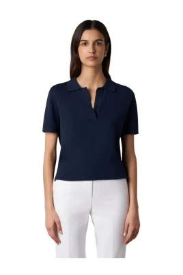 Open Collar Cotton Knit Polo