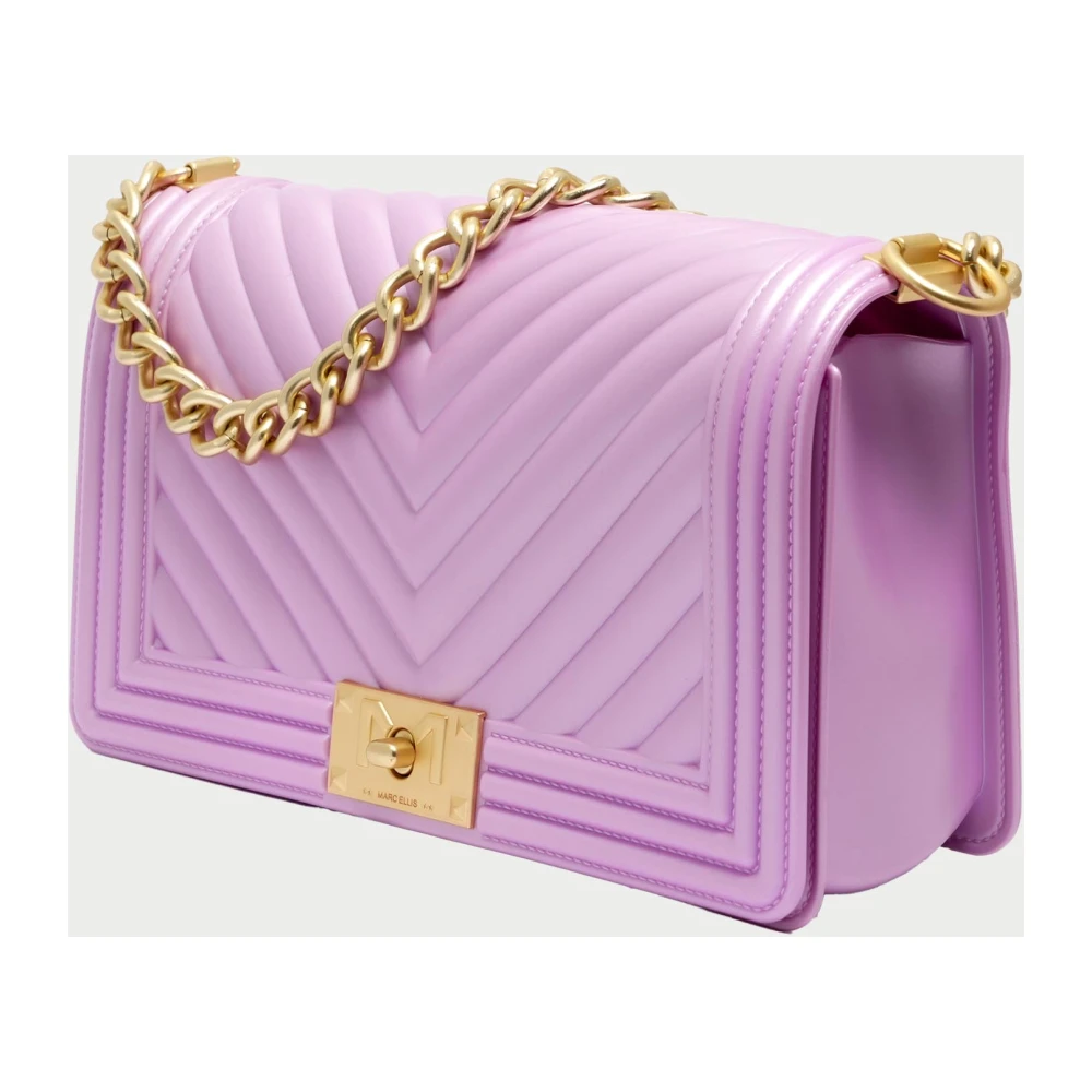 Marc Ellis Lila Gewatteerde Schoudertas met Ketting Purple Dames