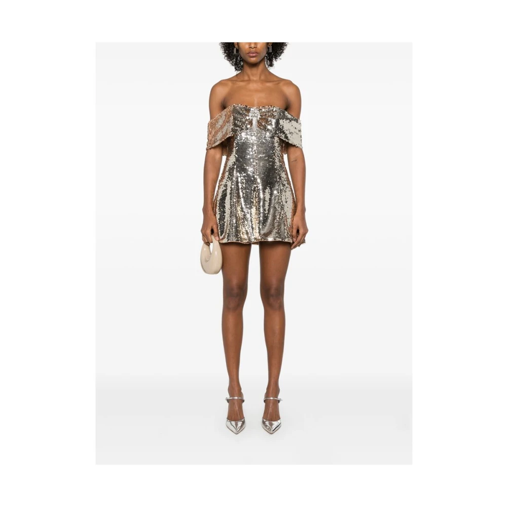 Self Portrait Kristal Versierde Gouden Jurk Yellow Dames