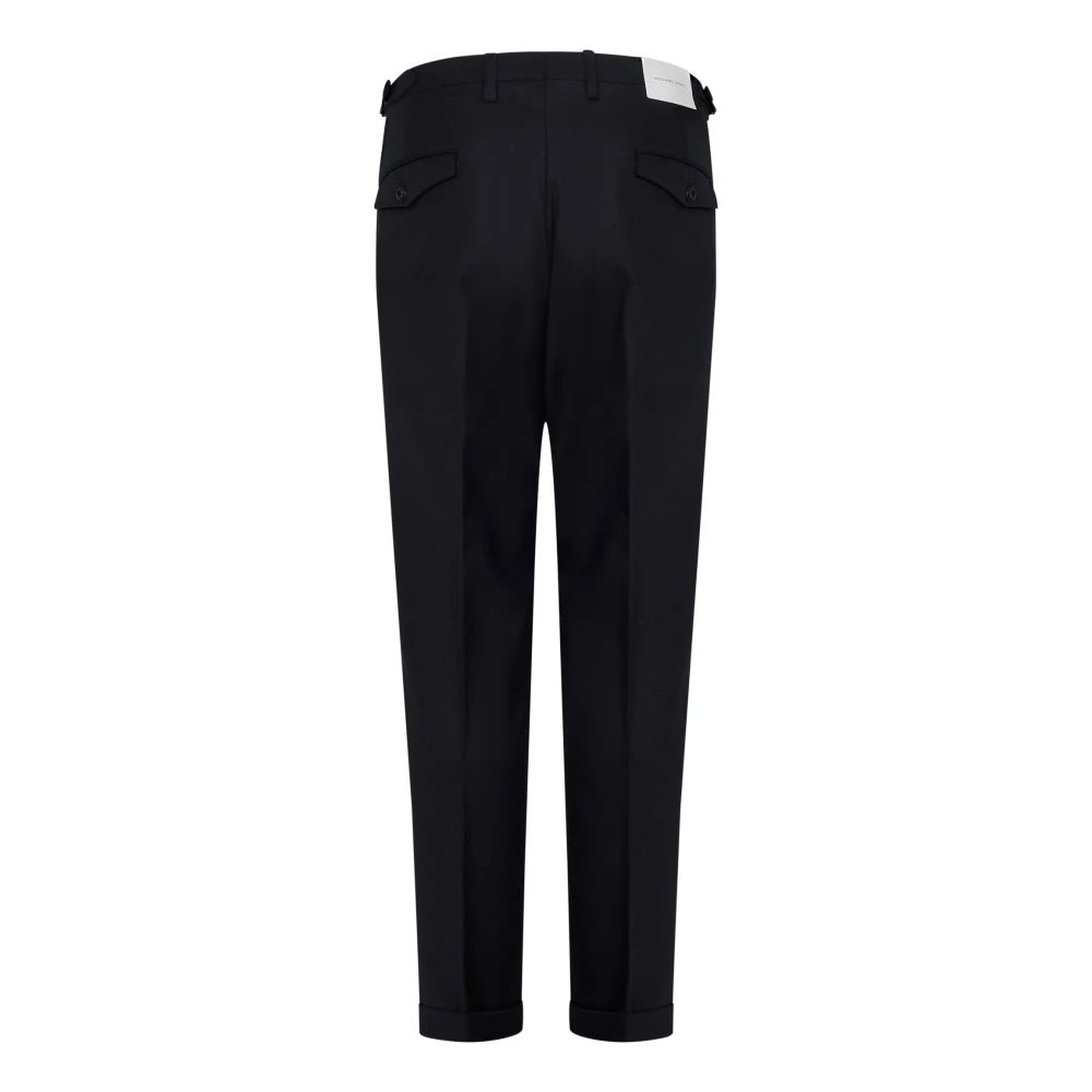 Michael Coal Blauwe Wol Slim Fit Broek Blue Heren