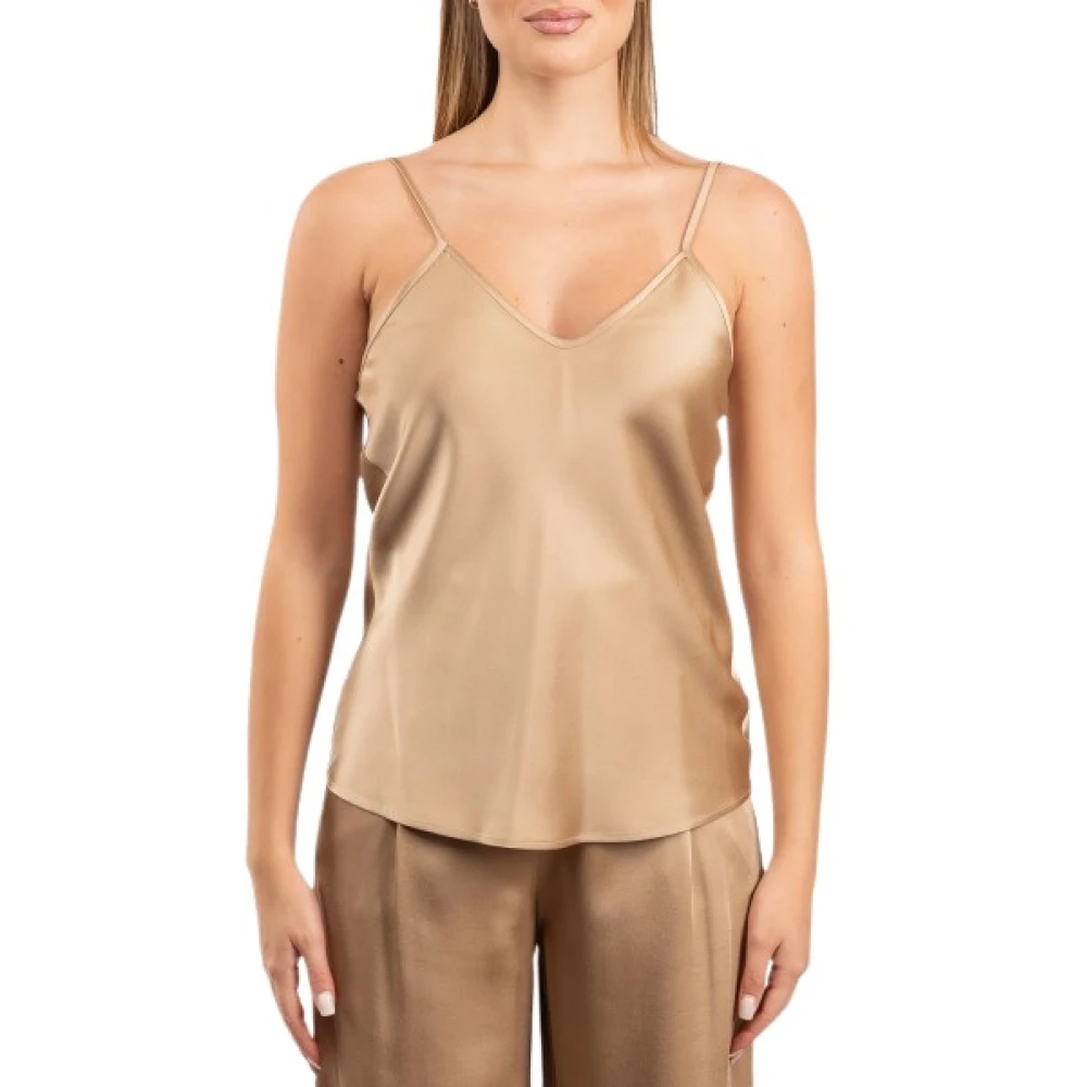 Max Mara Studio Top Donna - Female - Sleeveless Tops - Beige - M - Tops