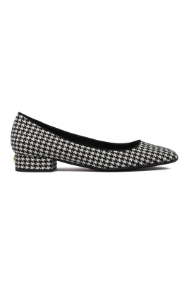 Houndstooth Pumps med Blockklack