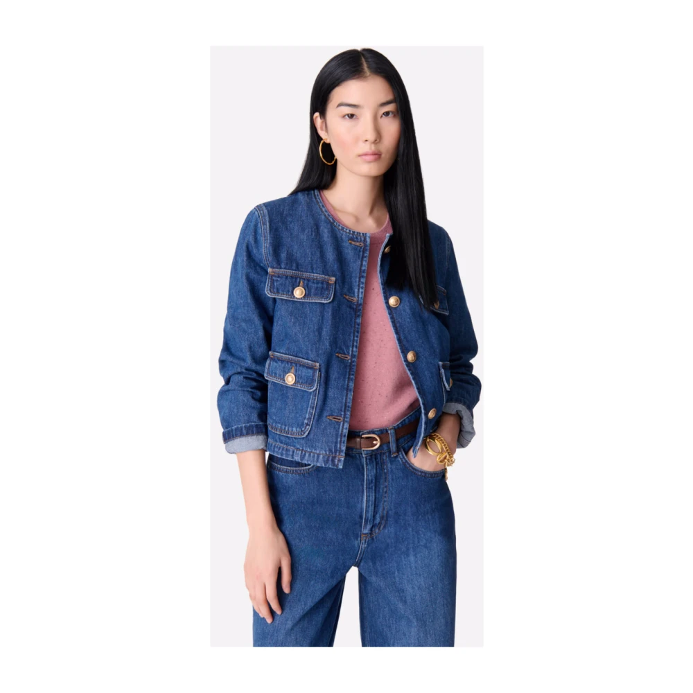 Vanessa Bruno Tweed Style Jeans Jack Blue Dames