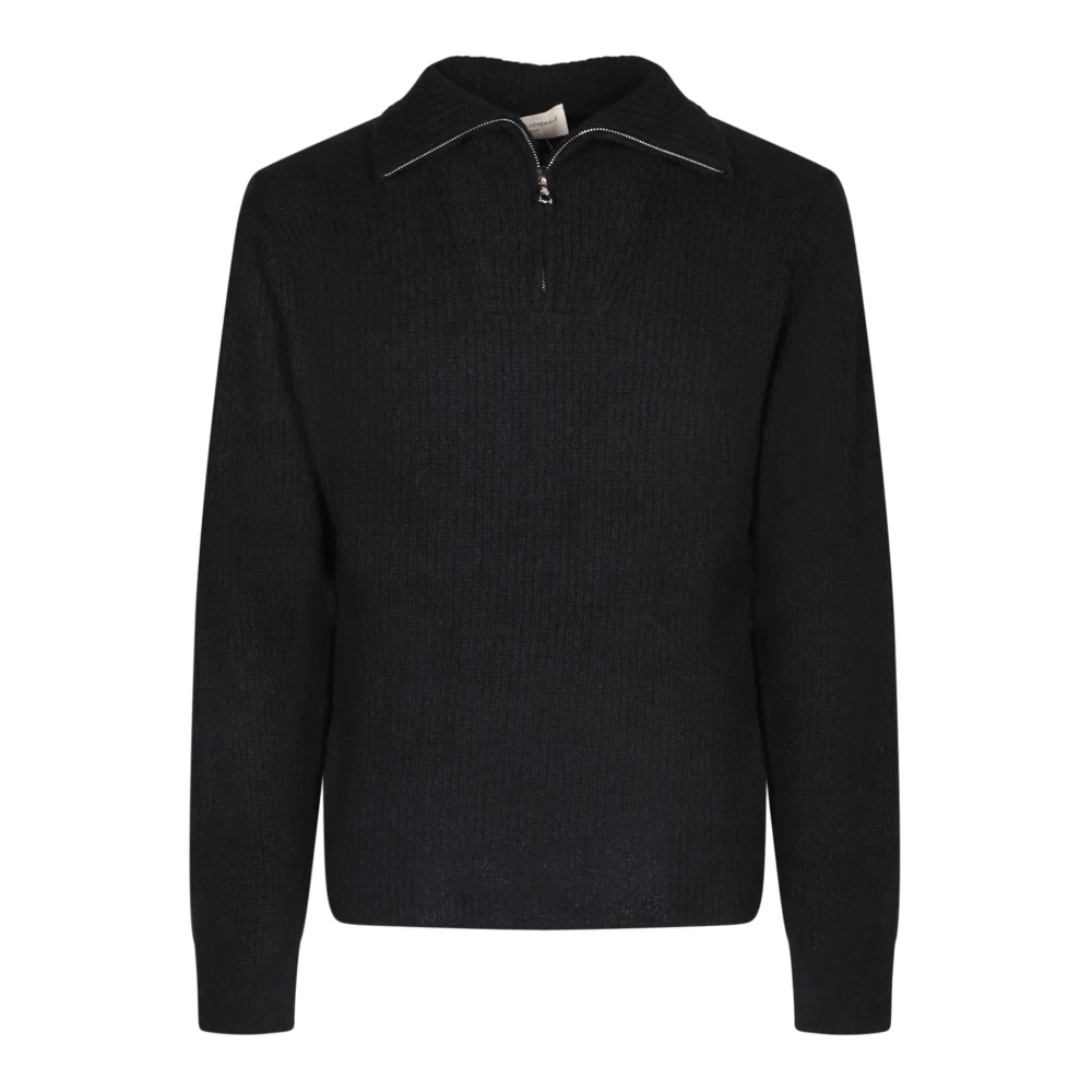 Officine Générale Black Turtlenecks, Male, S, Knitwear Aw23 Soft Alpaca Cotton