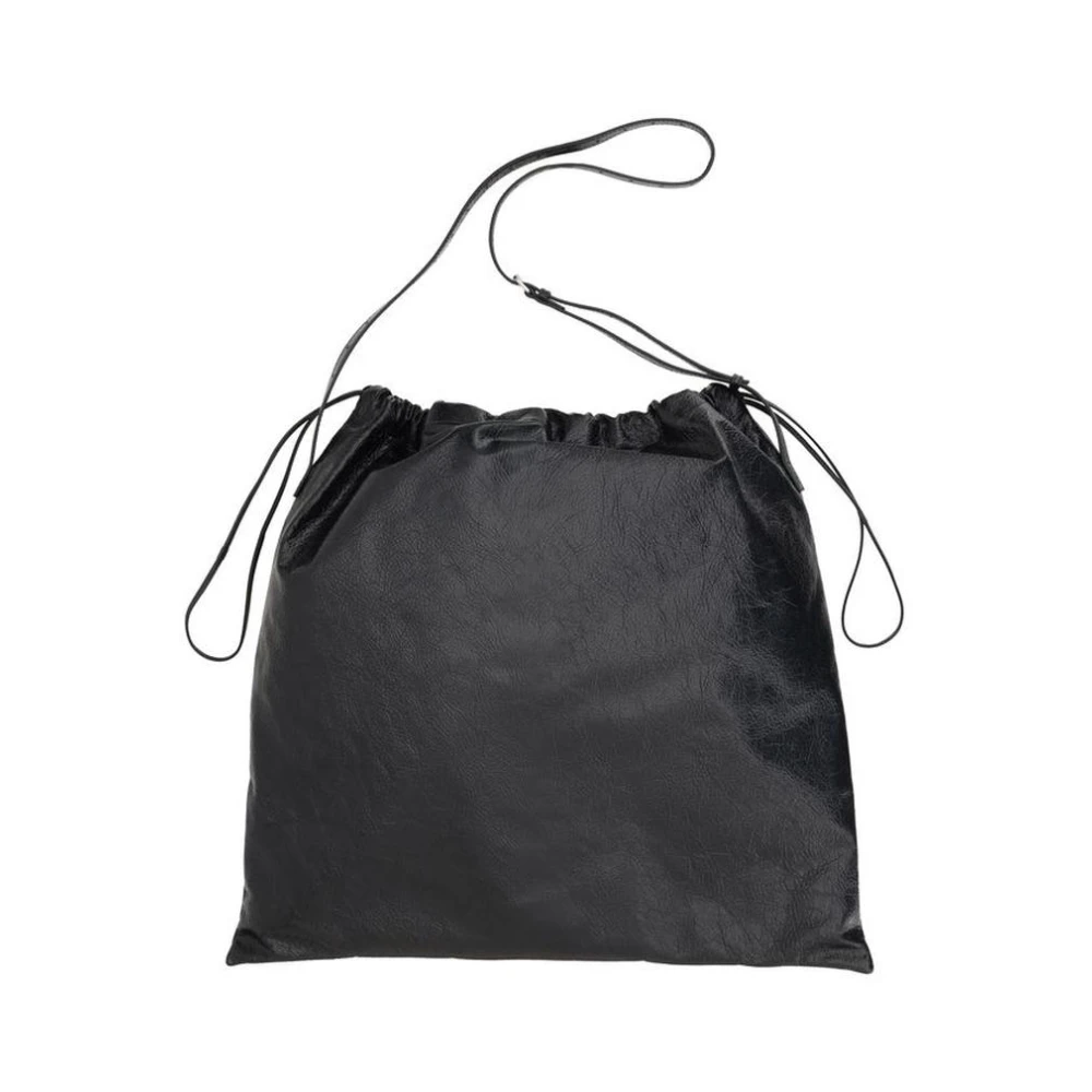 Balenciaga Shopper Tas met Trekkoordsluiting en Verstelbare Band Black Heren