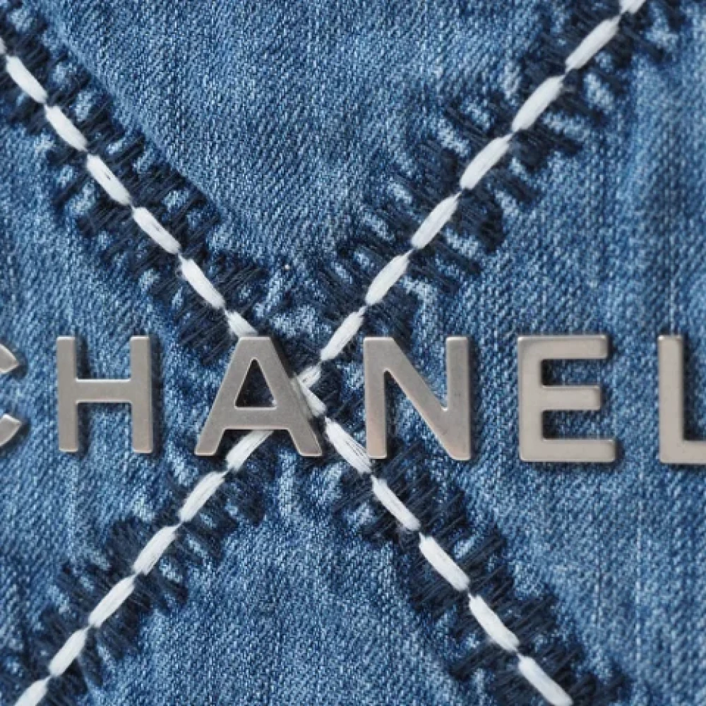 Chanel Vintage Pre-owned Cotton chanel-bags Blue Dames