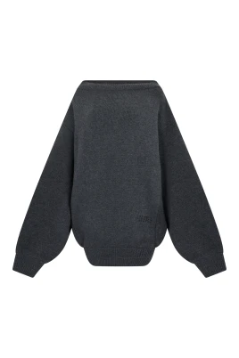 Oversized tröja med bred krage