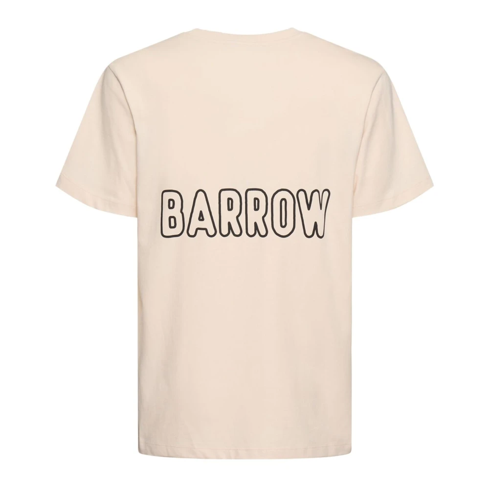 Barrow Beige Katoenen T-shirt met Logo Print Beige Heren