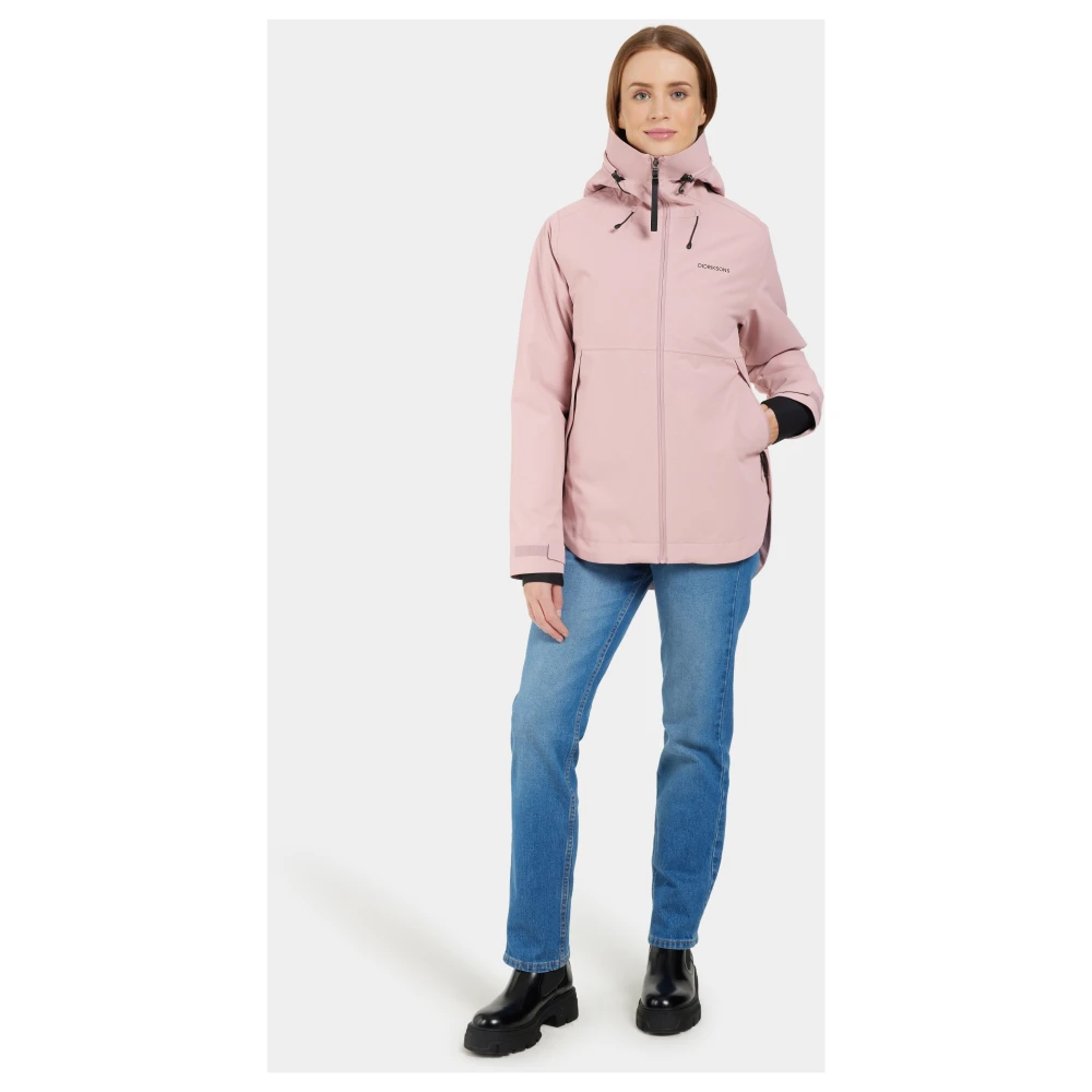 Didriksons Verstelbare Hooded Jacket met zakken Pink Dames