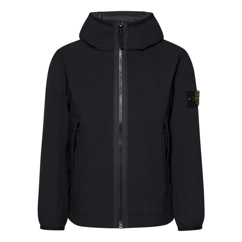 Stone Island Boys Black Parka Size 8 Y