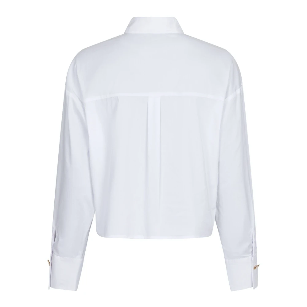 NEO NOIR Elegante Poplin Shirt met Decoratieve Knopen White Dames