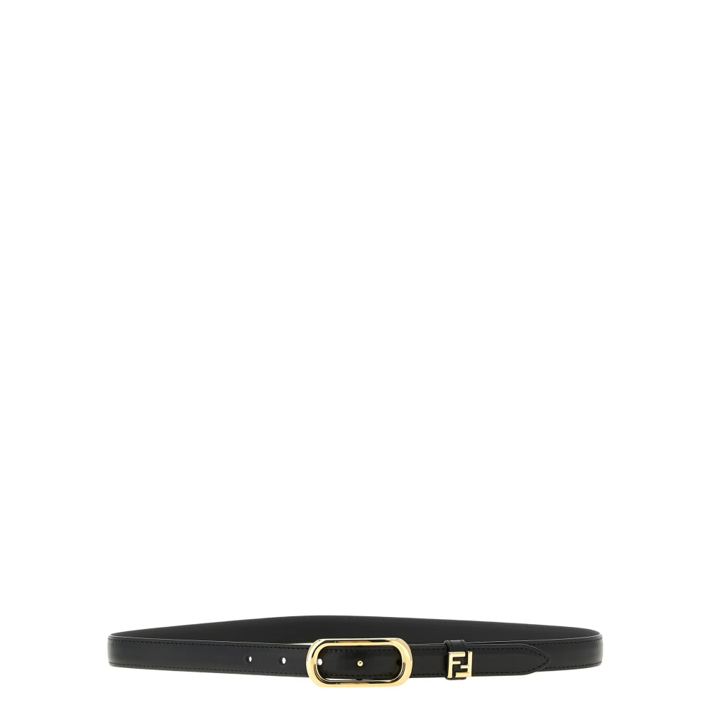 Fendi Gold/Black Ff Leather Belt - Image 2