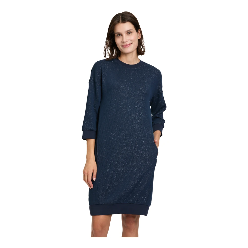 Betty & Co Casual Jurk met Lurexdraad Blue Dames
