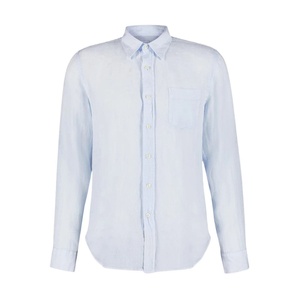 120% Lino Blue Casual Shirts, Male, 3XL, Light Linen Shirt Regular Fit