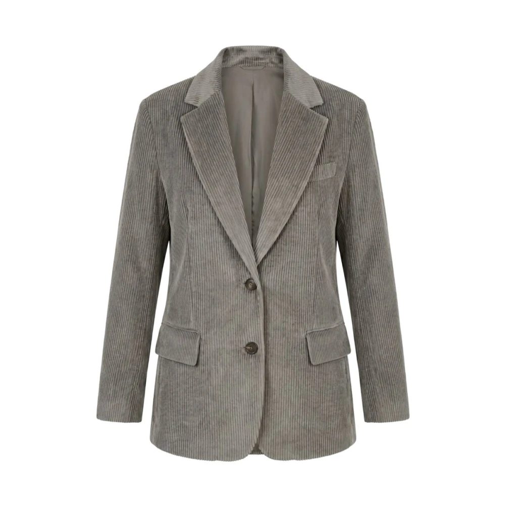 Brunello Cucinelli , Blazers, Female, Gray, Xs, Blazer Monopetto A Coste