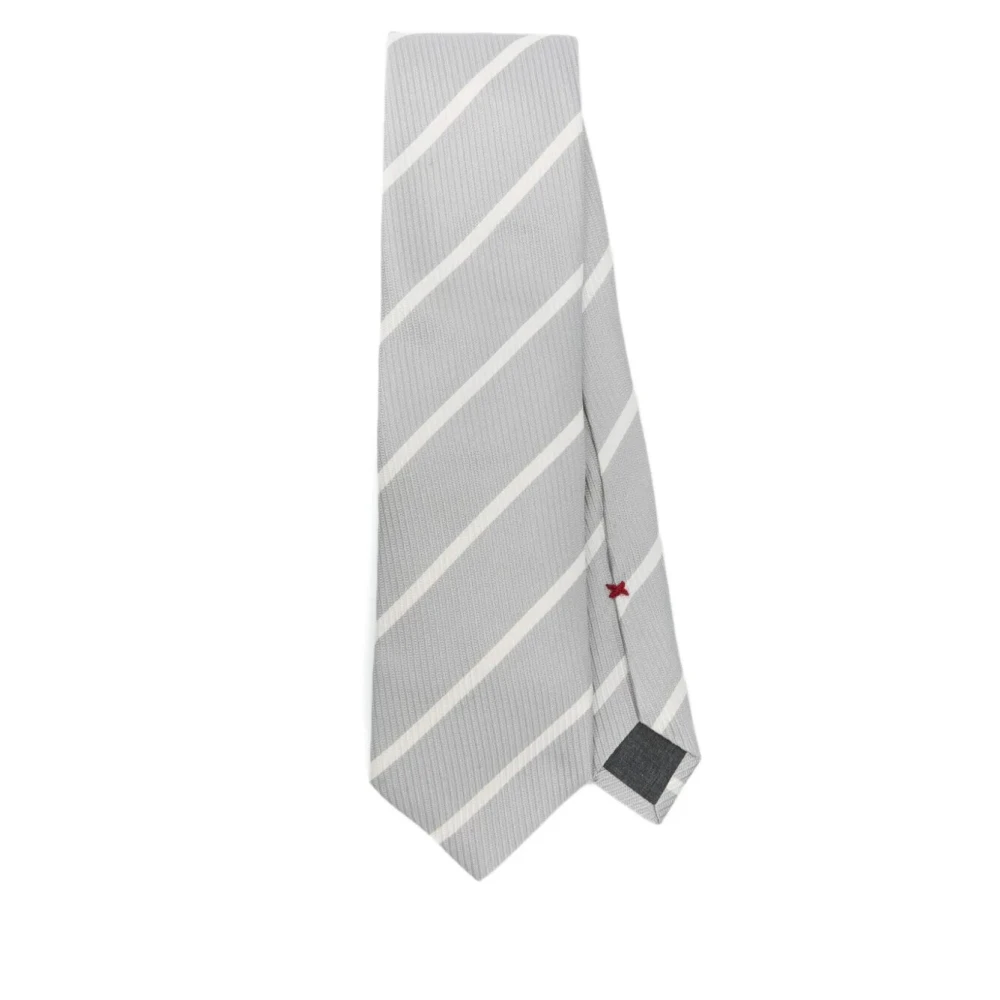 BRUNELLO CUCINELLI Elegante Zijden Stropdas voor Mannen Gray Heren