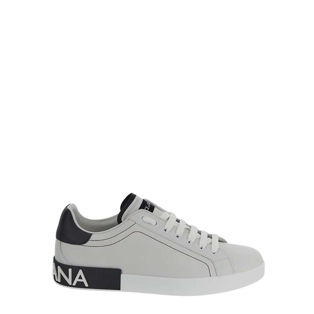 Dolce & Gabbana Leren Portofino Sneaker White Heren