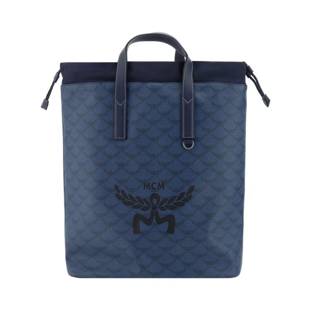 MCM Iconische Monogram Trekkoord Rugzak Blue Heren