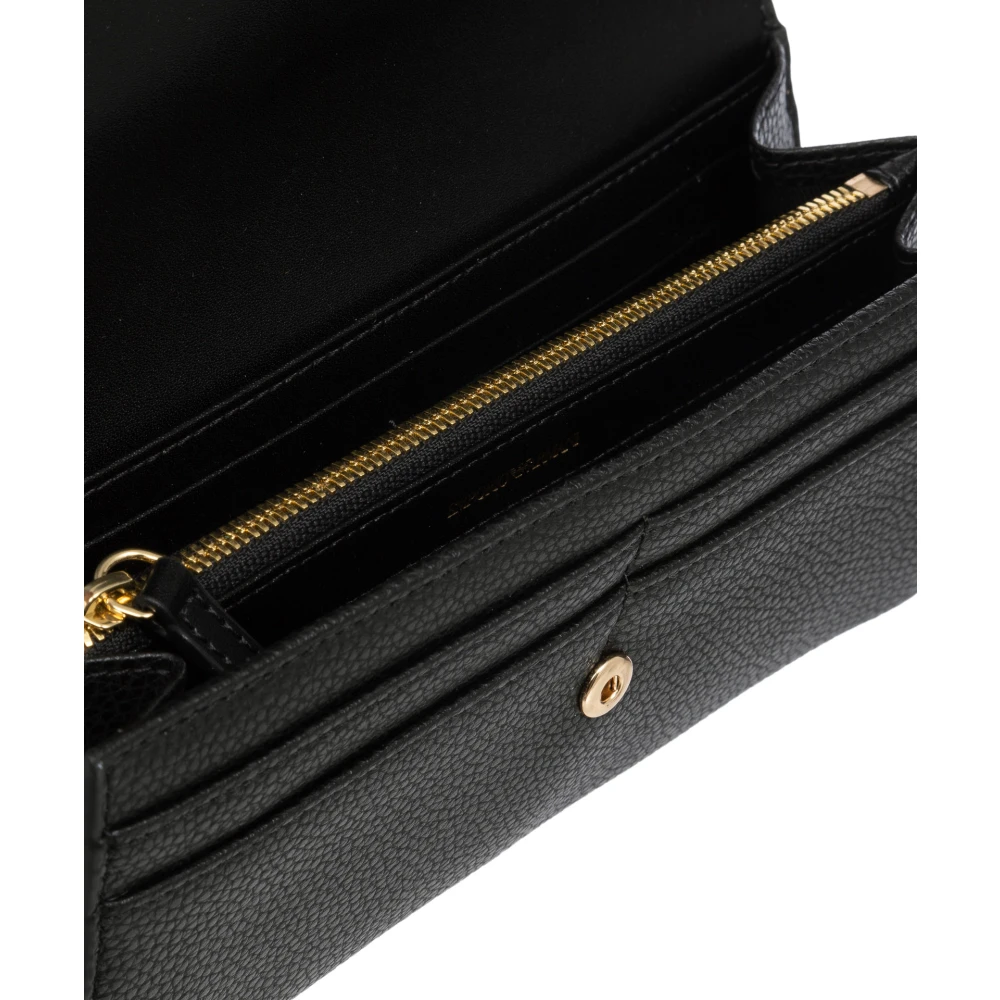Emporio Armani Portemonnee met drukknoop Logo en Kaartsleuven Black Dames